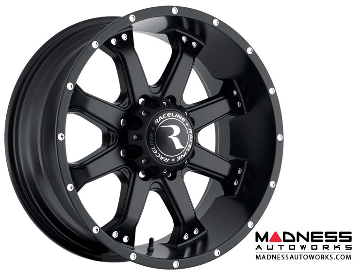 Jeep Wrangler Custom Wheels by Raceline - 991B - 20"x9" - Assault Black